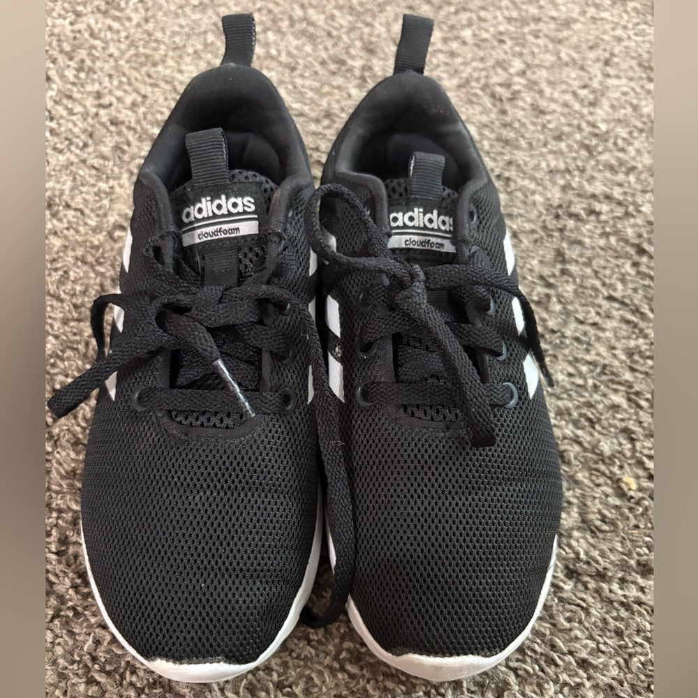 Adidas Kids Black and White Cloudfoam Sneakers